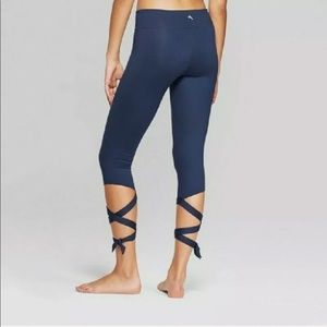 Joy Lab Women’s Leggings Yoga Pants Size S Blue, Leg Ties